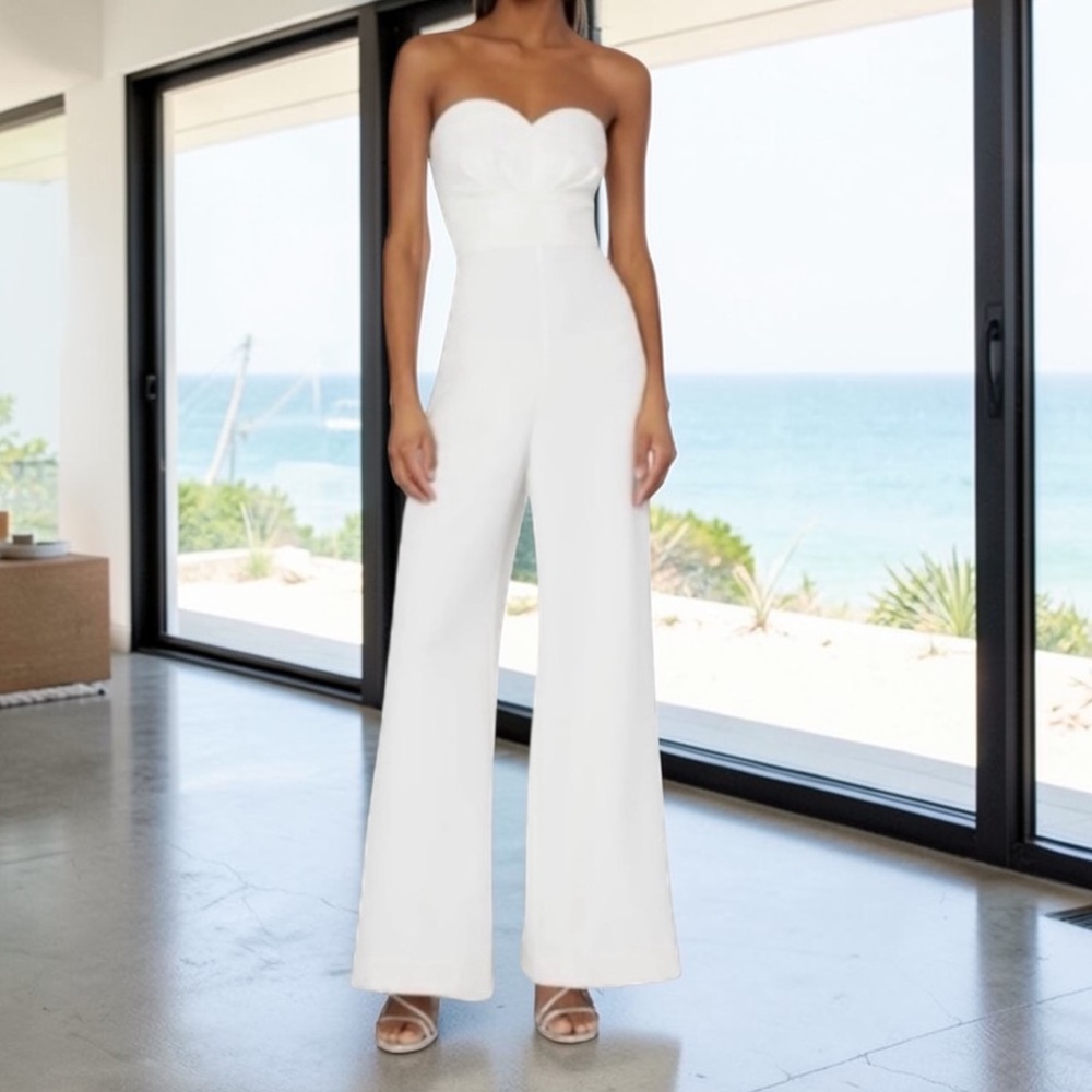 MILLY Evana Cady Strapless Jumpsuit